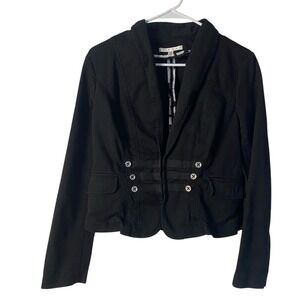 Cabi Blazer Jacket Black Fitted Military Style Button Up Career Casual SZ‎ 8